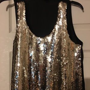 Double Zero Gold Sequin Tank